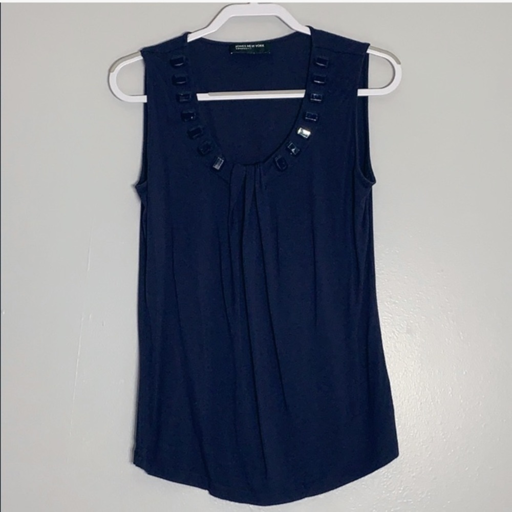 Jones New York Collection Beaded U neck Tank top conservative women’s small